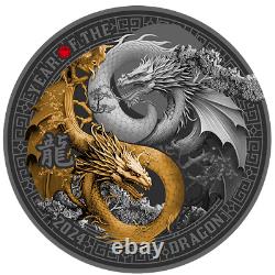 Cameroon 500 Francs 2024 Year of the Dragon Black Silver Coin