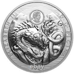 Canada Extra High Relief (EHR) $50 Dollars Silver Coin, Year of Dragon 2024
