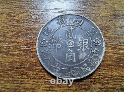 China 1949 Yunnan. Republic 20 Cents Year 38 silver coin