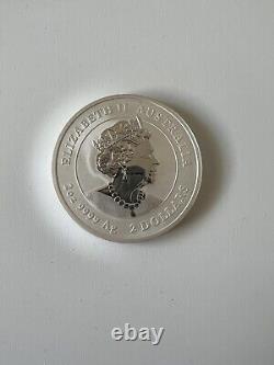 Fine silver coin, 2oz, Elizabeth II, Australia, 2021 Year of the Ox. Gift Idea