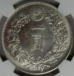 Japanese 1 Yen Silver Coin 1895 Meiji Year 28 Dia 38.1mm 26.96Grams NGC MS61