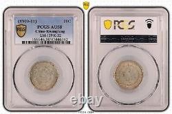 Kwangtung China Silver 20 Cent Au Coin 1909 -11 Year Y#205 Lm-139 K-32 Pcgs Au58