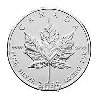 Lot of 10 x 1 oz Random Year Canadian Maple Leaf Silver Coin