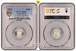 Luxembourg Silver 50 Centimes Unc Coin 1914 Year Km#e26 Essai Pcgs Grading Ms65