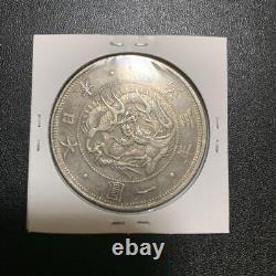 Old 1 yen Silver Coin, the 3rd year of Meiji era, without a wheel