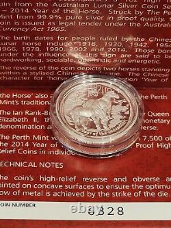 Perth Mint YEAR OF THE HORSE high relief 1 oz silver coin