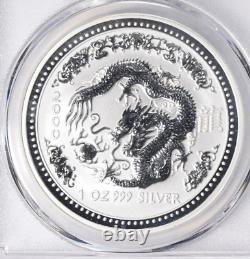 SCARCE- 2000 YEAR of the DRAGON PCGS MS 69 1 OZ 999 SILVER COIN -$248.88