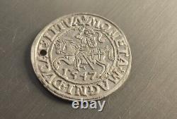 Silver Coin Half Gross 1547 Years, Sigismund 2, Polish-Lithuanian Commonwealth