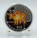 Singapore 2009 The Year Of The Ox 2 Oz Silver Piedfort Proof Colored Coin