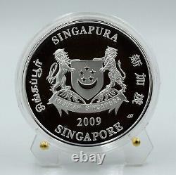 Singapore 2009 The Year of the Ox 2 oz Silver Piedfort Proof Colored Coin