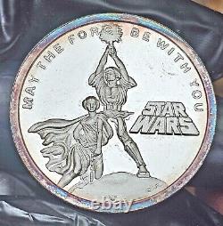 Star Wars The First Ten Years Vintage 1 oz. 999 Fine Silver Coin Rainbow Toning