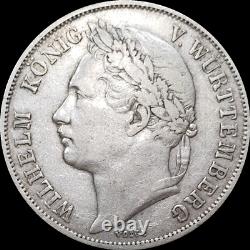 Wurttemberg 1841 1 Gulden Silver Coin 25 Anniversary Germany One Year Type