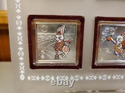 Year Of The Rabbit 12 Months Coin/bar Collection In Display Silver Over Copper