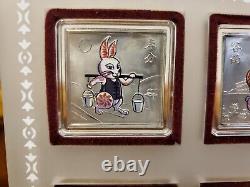 Year Of The Rabbit 12 Months Coin/bar Collection In Display Silver Over Copper