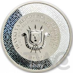 Year of the Rabbit Jade 2 oz Proof Silver Coin 25 Francs Burundi 2023
