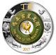 Year Of The Rooster 2017 Pure Silver Coin With Jade Insert And Selective Gold